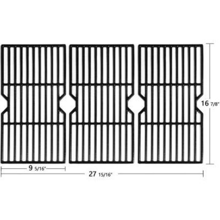 BLUEGRASS LIVING Avenger 16-7/8in Polished Porcelain Coated Cast Iron Grill Grates Replacement, Set of 3 68763
